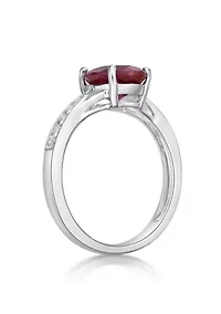 Lab Created 2.2 ct. t.w. Lab-created Ruby and White Sapphire Accent Ring Sterling Silver