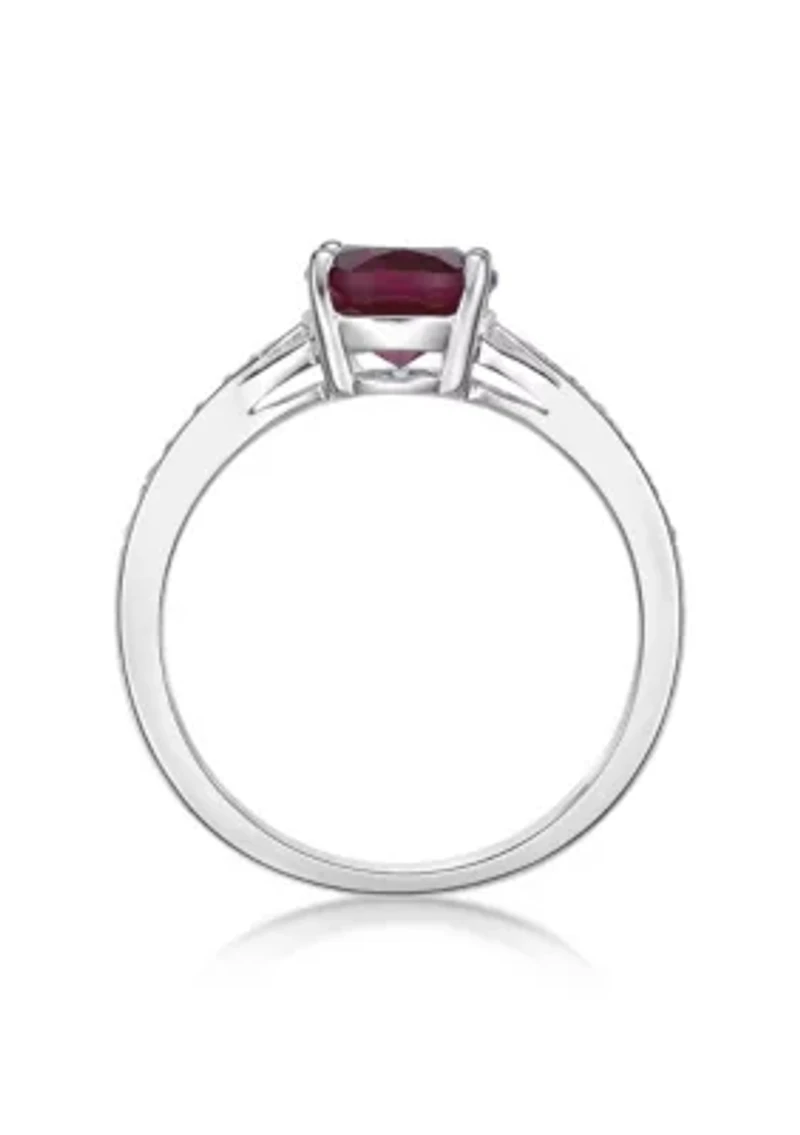Lab Created 2.2 ct. t.w. Lab-created Ruby and White Sapphire Accent Ring Sterling Silver