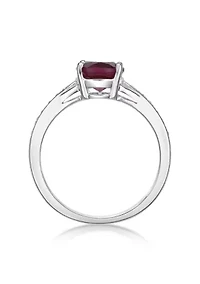 Lab Created 2.2 ct. t.w. Lab-created Ruby and White Sapphire Accent Ring Sterling Silver