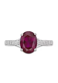 Lab Created 2.2 ct. t.w. Lab-created Ruby and White Sapphire Accent Ring Sterling Silver