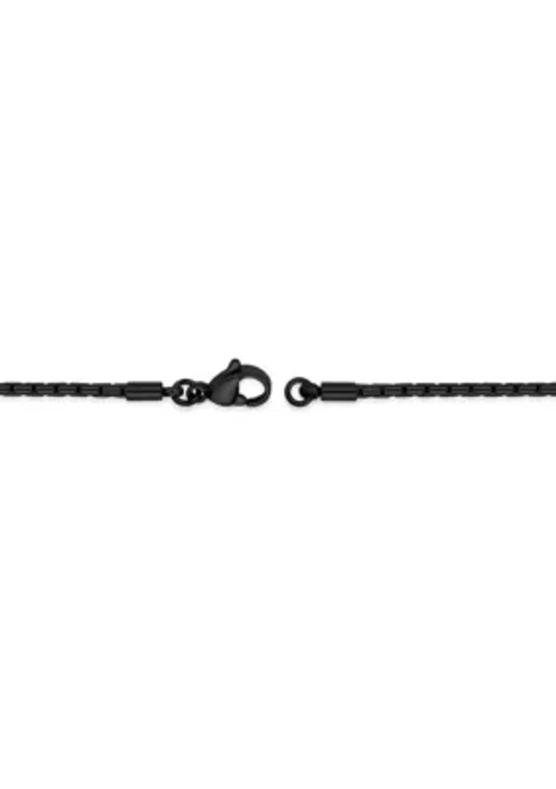 Stainless Steel 2.5MM Snake Chain Necklace with Black Ion Plating, 20" Length
