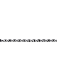 Stainless Steel 4MM Rope Chain Necklace, 20" Length