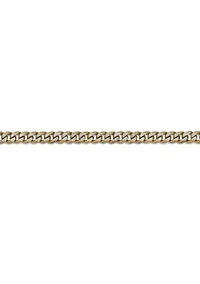 Stainless Steel 8MM Curb Chain Necklace with Goldtone Ion Plating Double Extension Clasp, 22" Length
