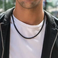 4MM Stainless Steel Foxtail Chain Necklace with Push Lock