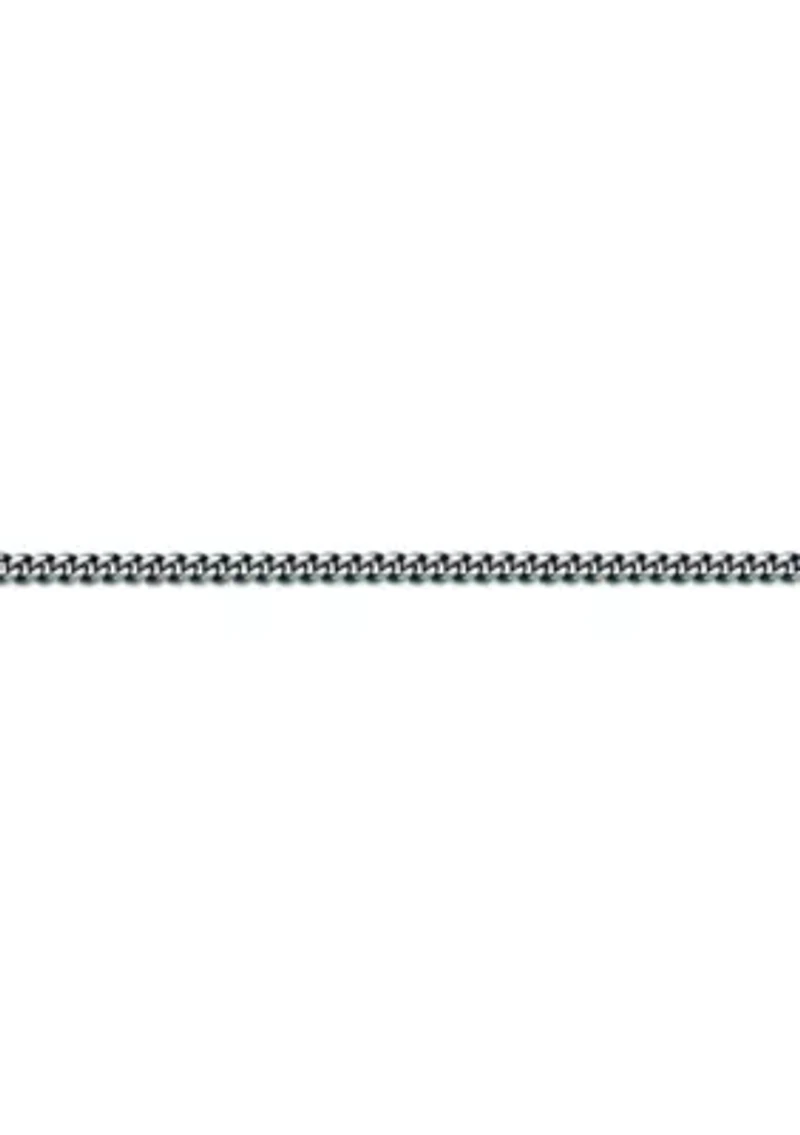 Stainless Steel 10MM Curb Chain Necklace with Blue Ion Plating, 22" Length