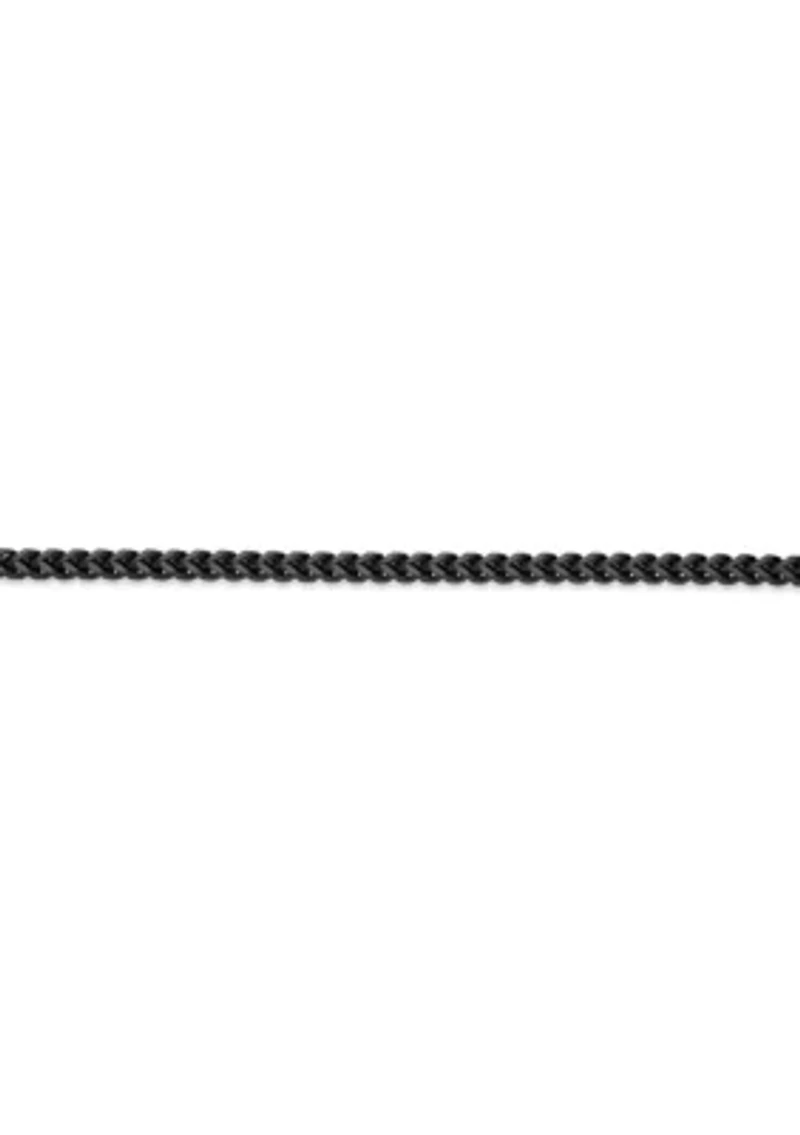 Stainless Steel 4MM Foxtail Chain Necklace with Black Ion Plating, 24" Length