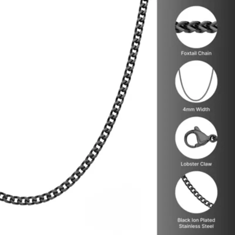 4MM Foxtail Chain Necklace Stainless Steel