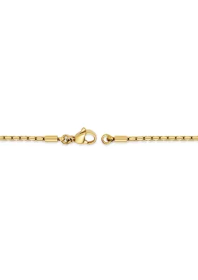 Stainless Steel 2.5MM Snake Chain Necklace with Goldtone Ion Plating, 18" Length