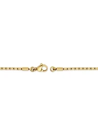 Stainless Steel 2.5MM Snake Chain Necklace with Goldtone Ion Plating, 18" Length