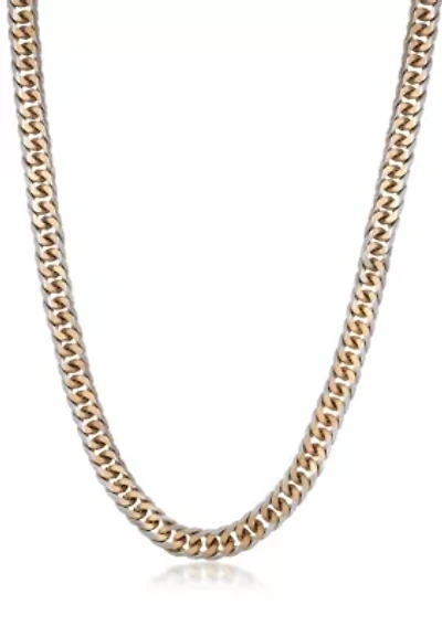 Stainless Steel 8MM Gourmeta Chain with Goldtone Ion Plating