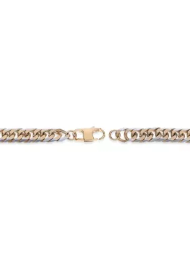 Stainless Steel 8MM Gourmeta Chain with Goldtone Ion Plating