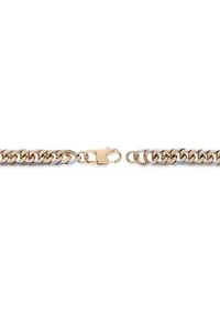 Stainless Steel 8MM Gourmeta Chain with Goldtone Ion Plating