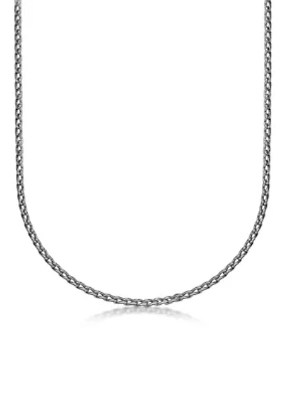 Stainless Steel 3MM Twist Link Chain Necklace with Push Lock, 24" Length