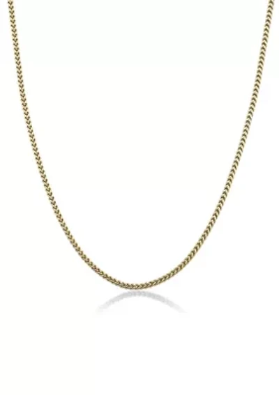 Stainless Steel 2.5MM Foxtail Chain Necklace with Goldtone Ion Plating, 20" Length