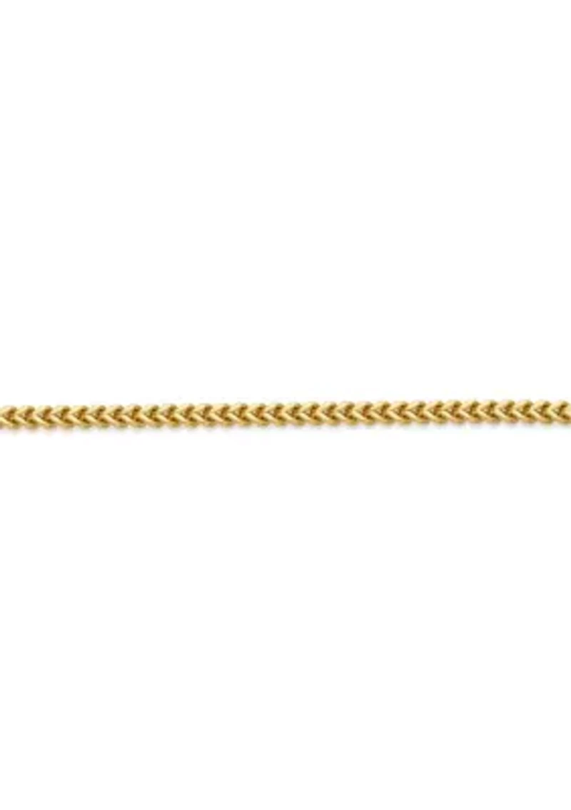 Stainless Steel 2.5MM Foxtail Chain Necklace with Goldtone Ion Plating, 20" Length
