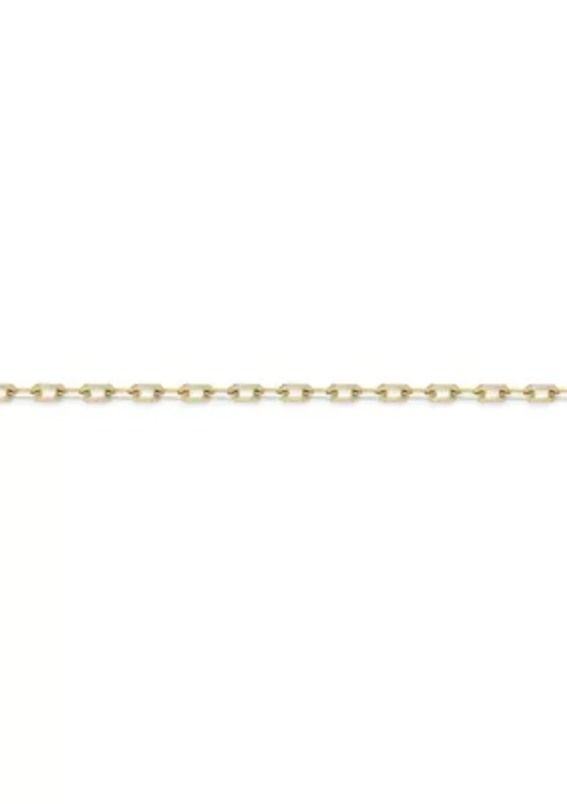 Stainless Steel 6MM Square Rolo Chain Necklace with Goldtone Ion Plating, 18" Length