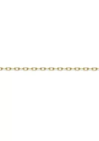 Stainless Steel 6MM Square Rolo Chain Necklace with Goldtone Ion Plating, 18" Length
