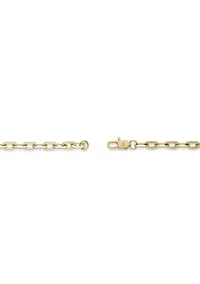 Stainless Steel 6MM Square Rolo Chain Necklace with Goldtone Ion Plating, 18" Length