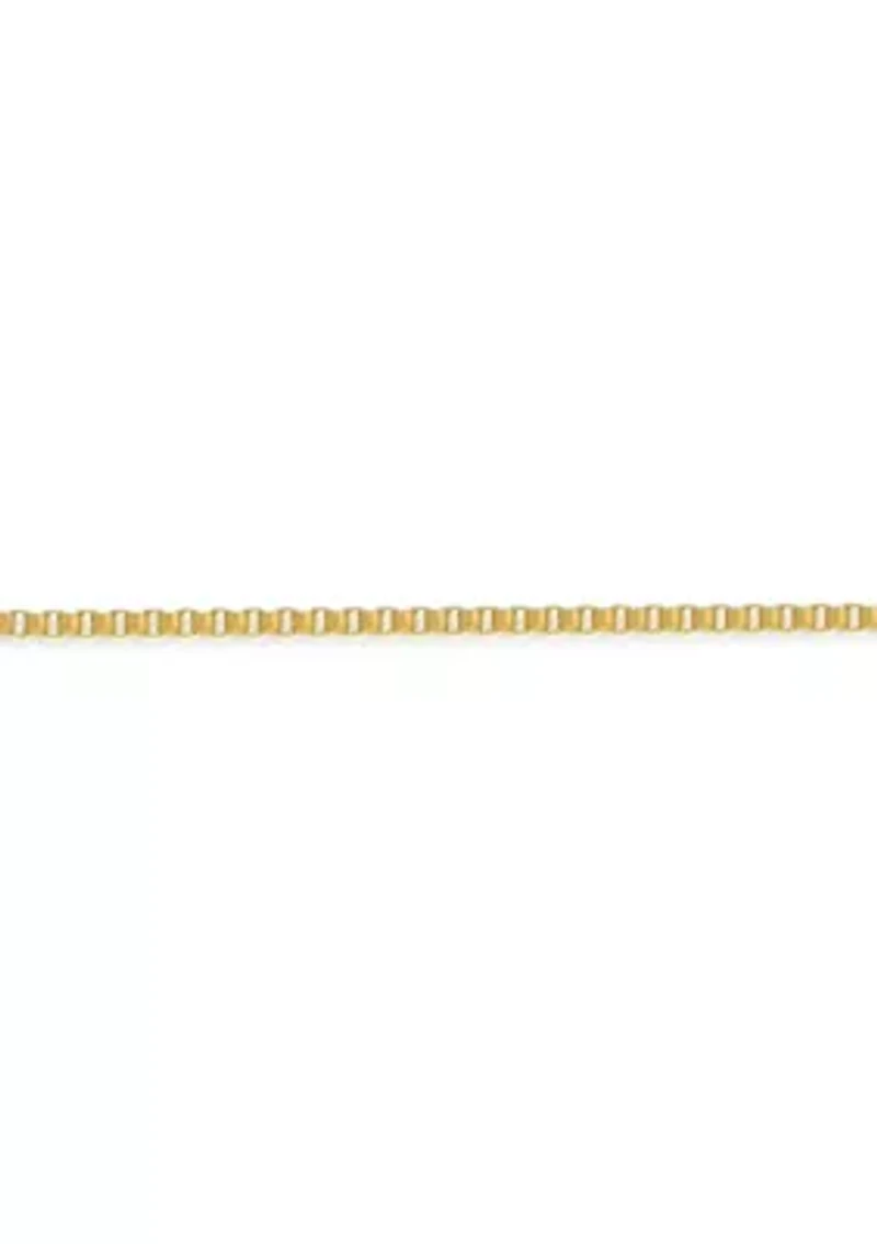 Stainless Steel 2MM Box Chain Necklace with Goldtone Ion Plating, 20" Length