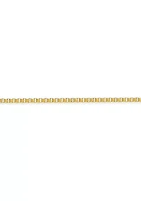 Stainless Steel 2MM Box Chain Necklace with Goldtone Ion Plating, 20" Length