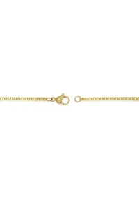 Stainless Steel 2MM Box Chain Necklace with Goldtone Ion Plating, 20" Length