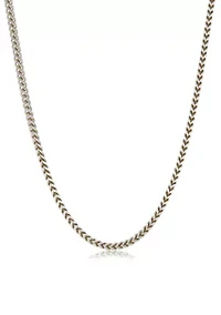 Stainless Steel 5MM Foxtail Chain Necklace with Goldtone Ion Plating, 30" Length
