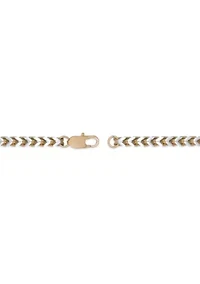 Stainless Steel 5MM Foxtail Chain Necklace with Goldtone Ion Plating, 30" Length