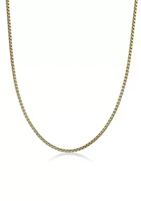 Stainless Steel 4MM Round Box Chain Necklace with Goldtone Ion Plating, 30" Length