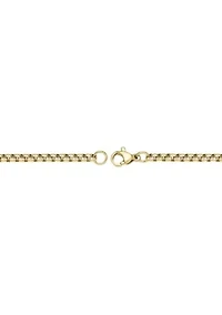 Stainless Steel 4MM Round Box Chain Necklace with Goldtone Ion Plating, 30" Length