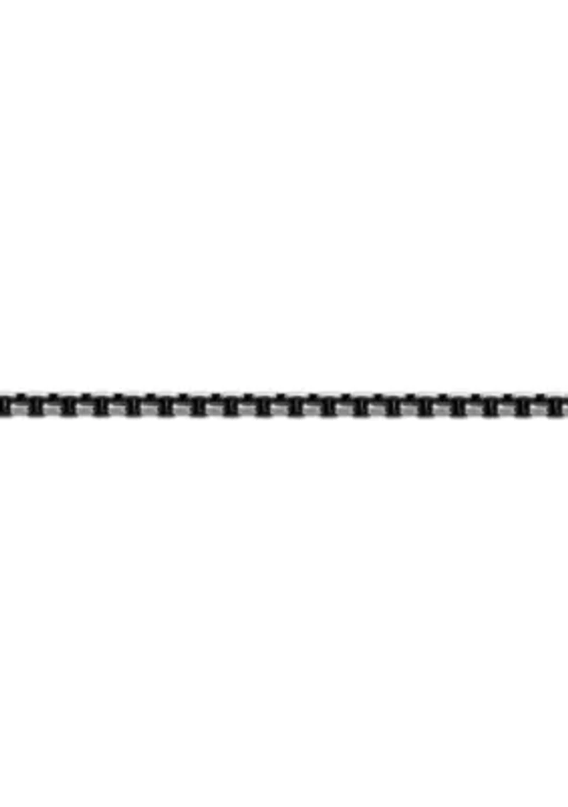 Stainless Steel 5MM Round Box Chain Necklace with Black Ion Plating, 20" Length