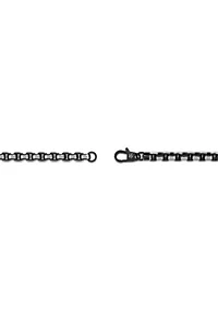 Stainless Steel 5MM Round Box Chain Necklace with Black Ion Plating, 20" Length