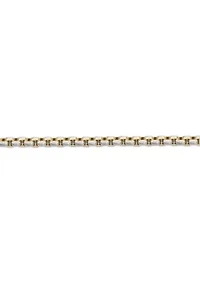 Stainless Steel 5MM Round Box Chain Necklace with Goldtone Ion Plating, 20" Length