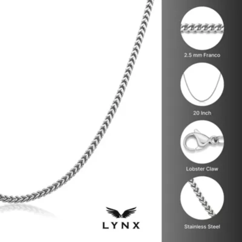 2.5MM Foxtail Chain Necklace in Stainless Steel