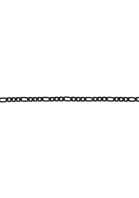 Stainless Steel 4MM Figaro Chain Necklace with Black Ion Plating, 22" Length