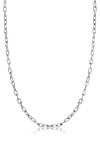 Stainless Steel 6MM Square Rolo Chain Necklace, 18" Length