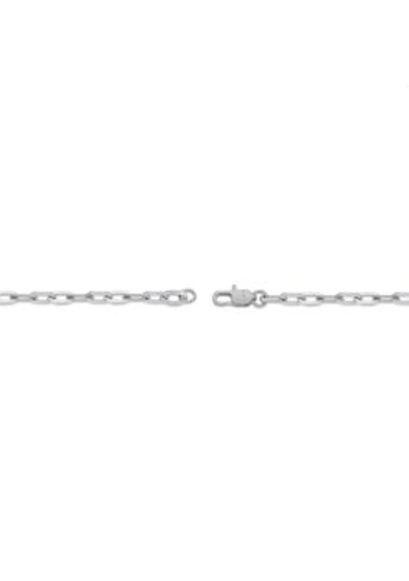 Stainless Steel 6MM Square Rolo Chain Necklace, 18" Length