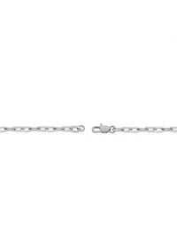 Stainless Steel 6MM Square Rolo Chain Necklace, 18" Length