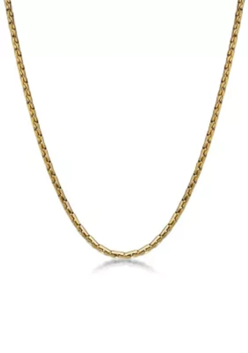 Stainless Steel 4.5MM Link Chain Necklace with Goldtone Ion Plating, 18" Length