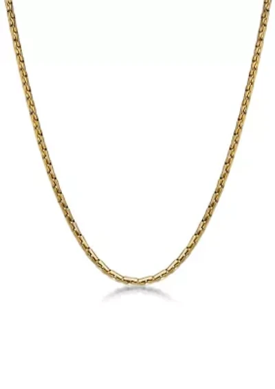 Stainless Steel 4.5MM Link Chain Necklace with Goldtone Ion Plating, 18" Length