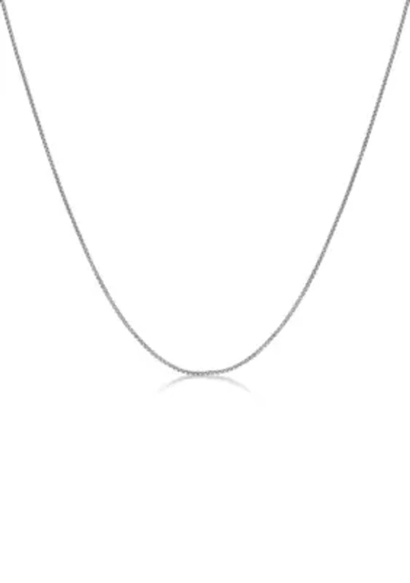 Stainless Steel 2MM Round Box Chain Necklace, 22" Length