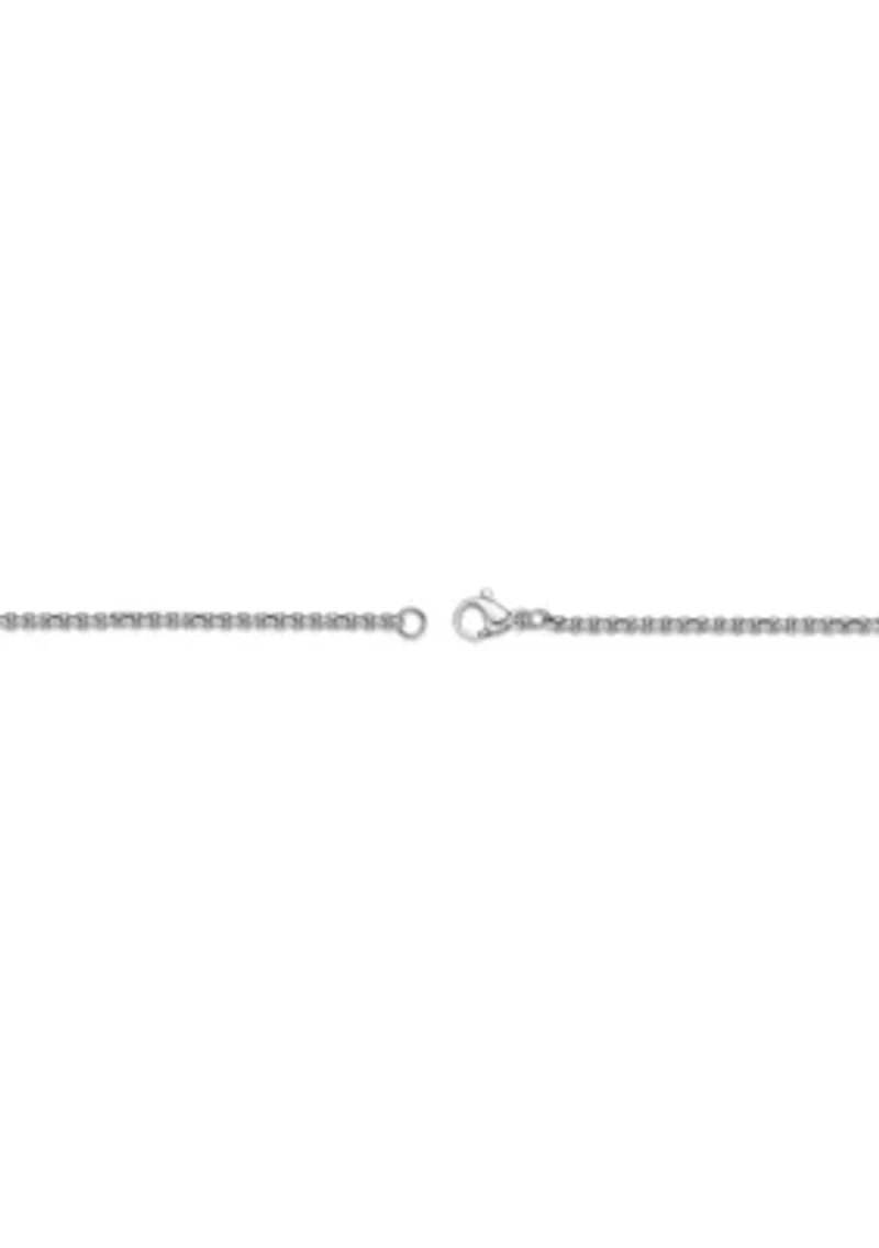 Stainless Steel 2MM Round Box Chain Necklace, 22" Length