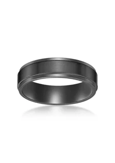 Black Zirconium Flat Edge Ring - 6 MM