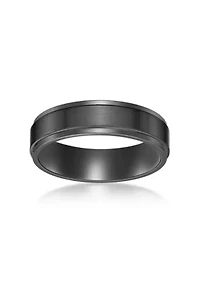 Black Zirconium Flat Edge Ring - 6 MM