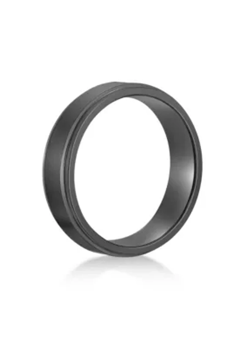 Black Zirconium Flat Edge Ring - 6 MM