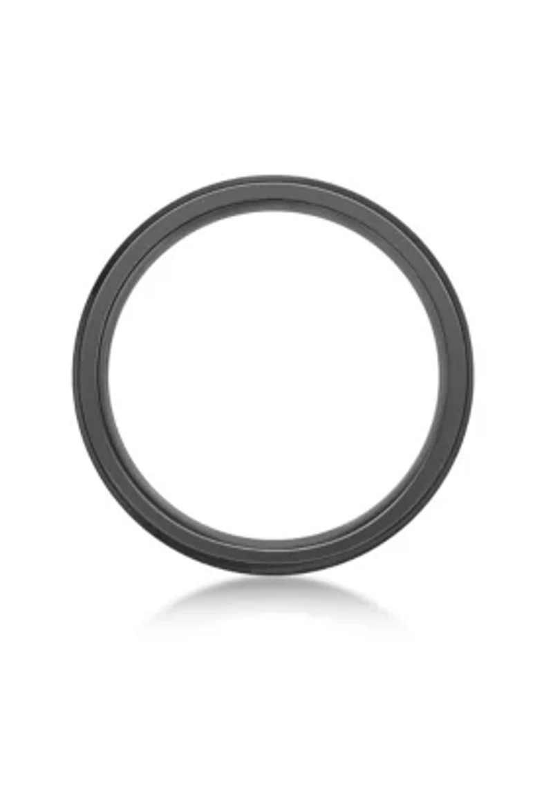 Black Zirconium Flat Edge Ring - 6 MM