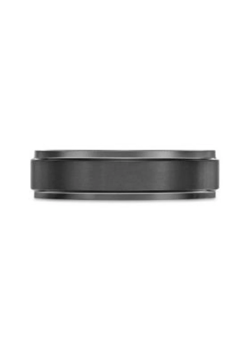 Black Zirconium Flat Edge Ring - 6 MM