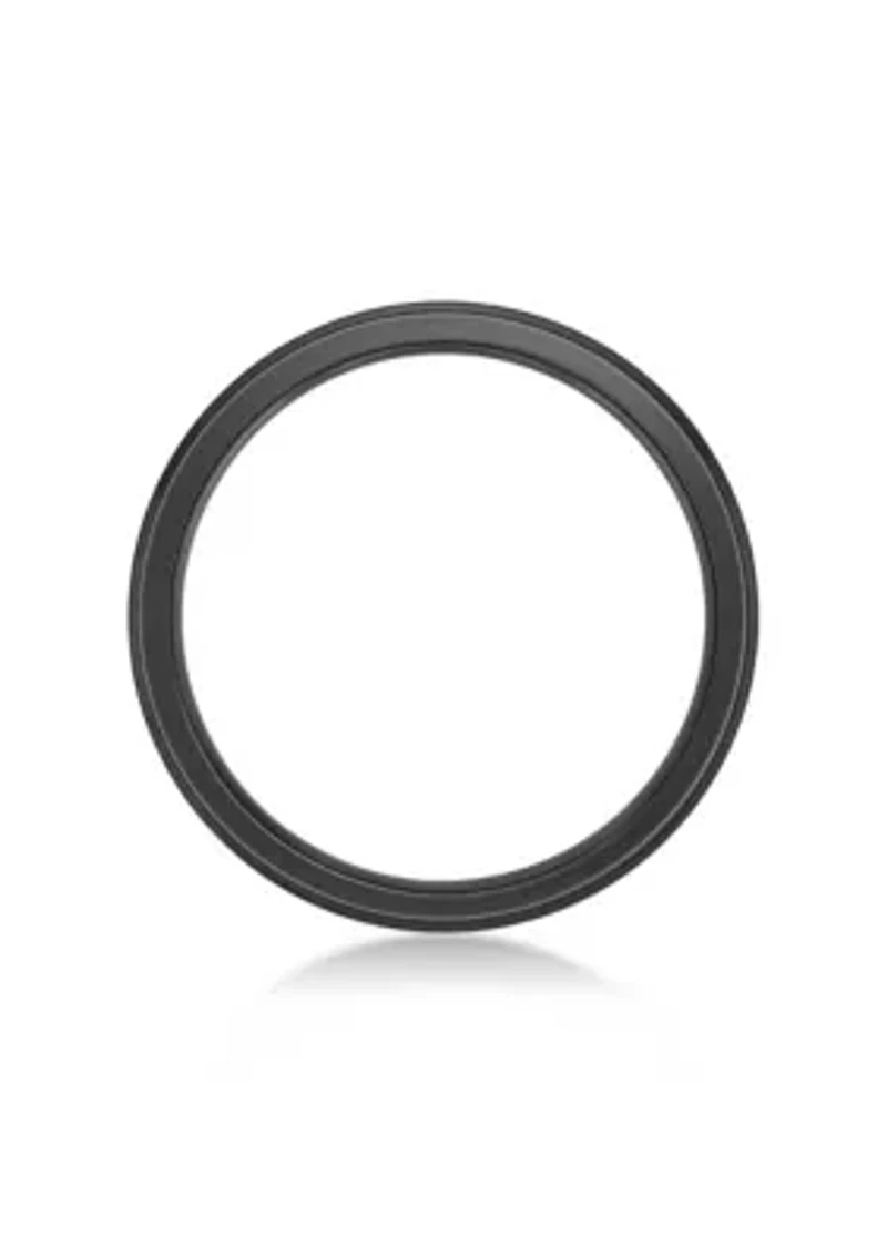 Black Zirconium Flat Edge Ring - 3MM