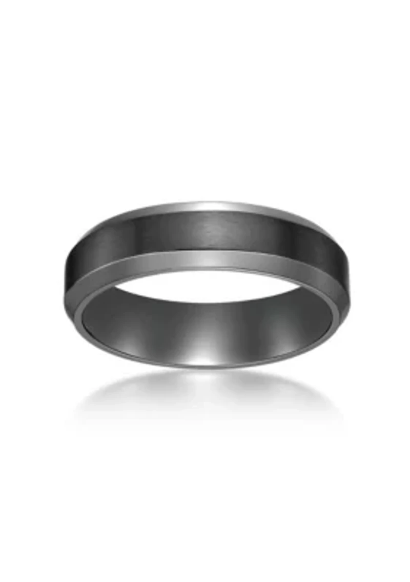 Black Zirconium Beveled Edge Ring - 6 MM
