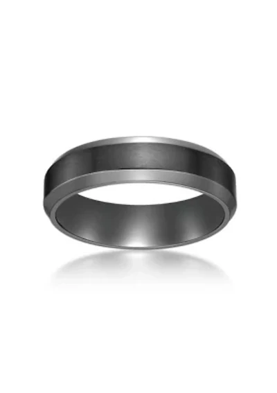 Black Zirconium Beveled Edge Ring - 6 MM