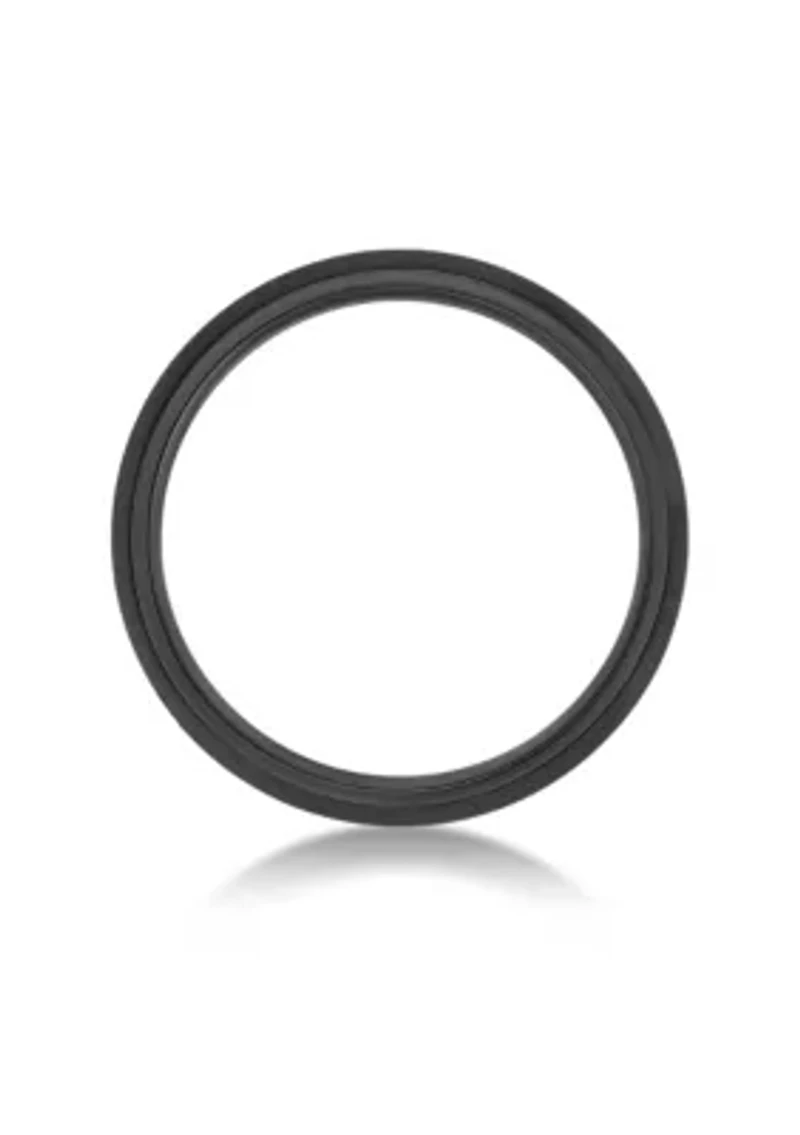 Black Zirconium Beveled Edge Ring - 6 MM